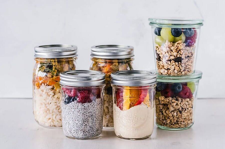 healthy food in jar to boost fertility for IVF