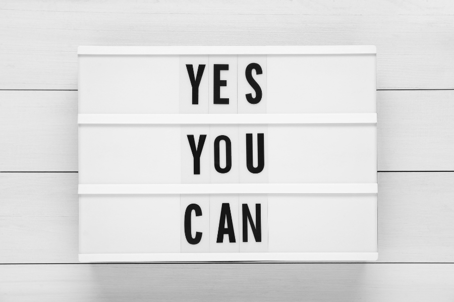 Positive MINDSET - Lightbox with Phrase Yes You Can