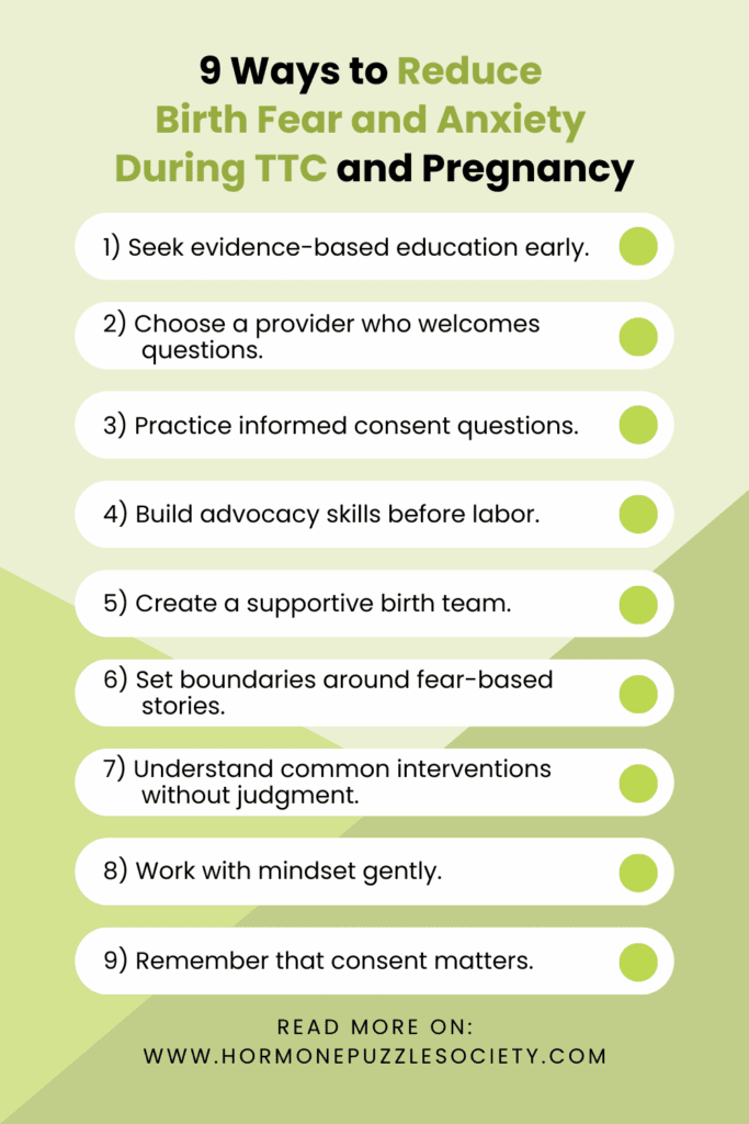 Nine ways to reduce birth fear and anxiety during TTC and pregnancy