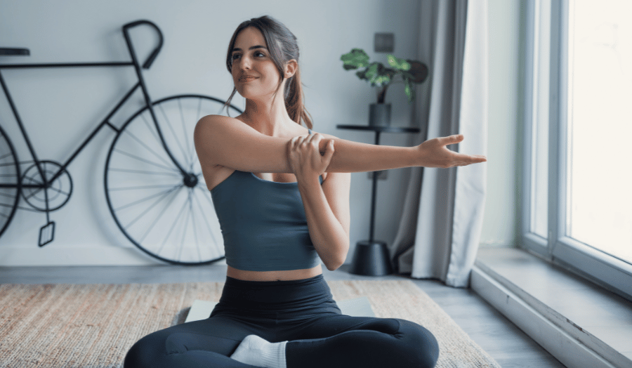 Woman doing gentle exercise while trying to conceive